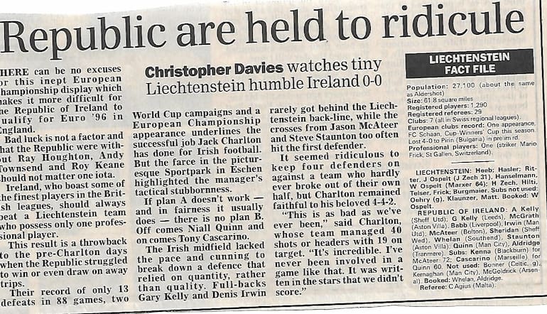 Tony Incenzo Ireland vs Liechtenstein