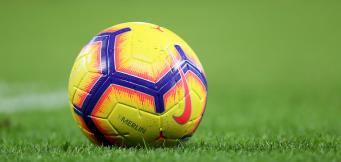 Football on pitch