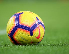 Football on pitch