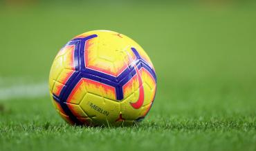 Football on pitch
